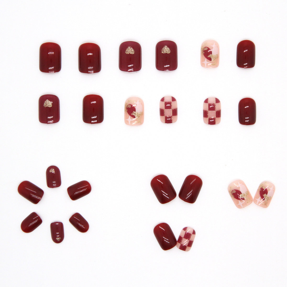 Weihnachts-Lebkuchenmann Süßigkeiten-Sterne zum Aufkleben (Press-on Nails)