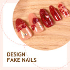 Cherry blossom bow heart press on nails