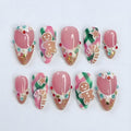 Weihnachts-Lebkuchenmann Süßigkeiten-Sterne zum Aufkleben (Press-on Nails)