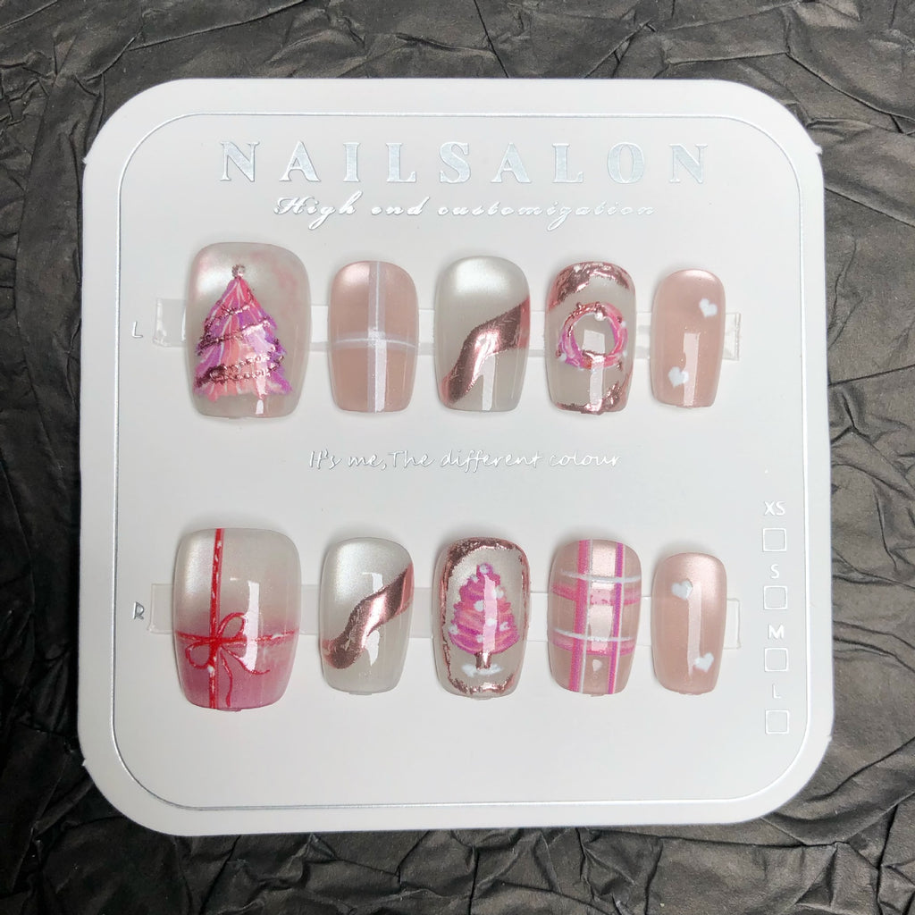 Weihnachts-Lebkuchenmann Süßigkeiten-Sterne zum Aufkleben (Press-on Nails)