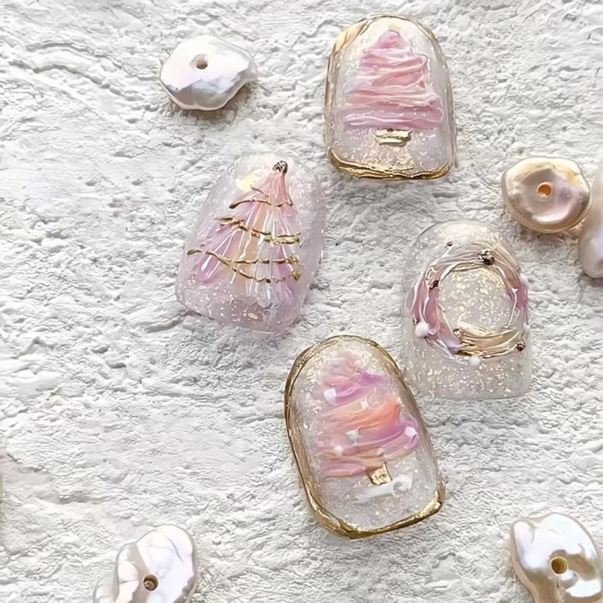 Weihnachts-Lebkuchenmann Süßigkeiten-Sterne zum Aufkleben (Press-on Nails)