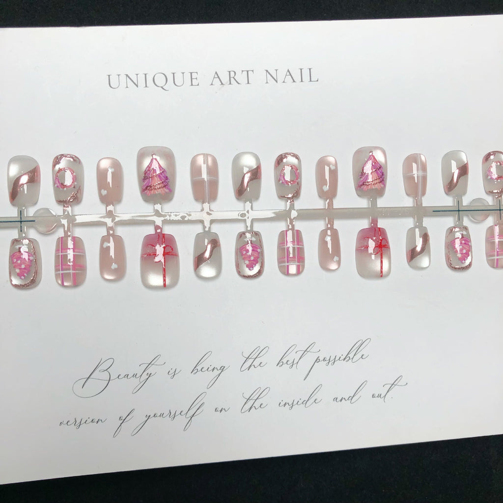 Weihnachts-Lebkuchenmann Süßigkeiten-Sterne zum Aufkleben (Press-on Nails)