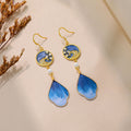 Cloisonné flower earrings