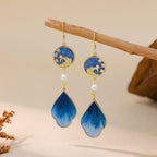 Cloisonné flower earrings