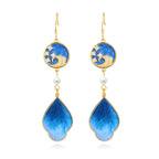 Cloisonné flower earrings