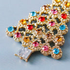 Color Diamond Christmas Tree Earrings