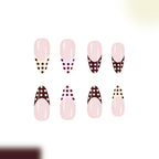 Colorful French polka dots press on nails