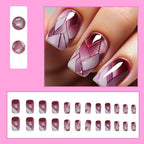 Crack Grape color glassy texture press on nails