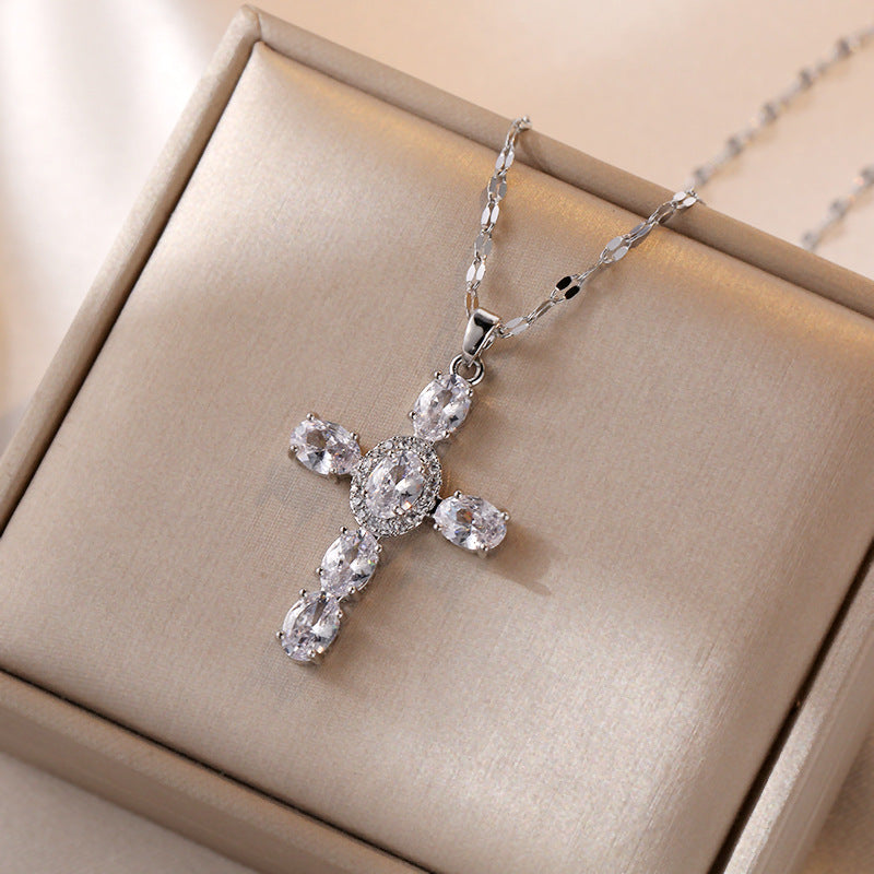 Cross Colorful zirconia Necklace