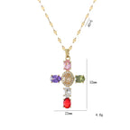 Cross Colorful zirconia Necklace