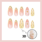 Custard polka dots press on nails