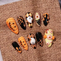 Cute pumpkin ghost press on nails