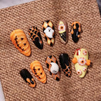 Cute pumpkin ghost press on nails