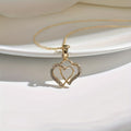 Double hearts pendant necklace