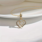 Double hearts pendant necklace