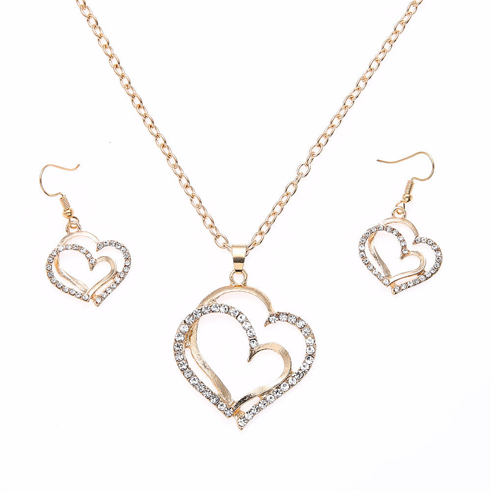 Double hearts pendant necklace
