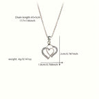 Double hearts pendant necklace