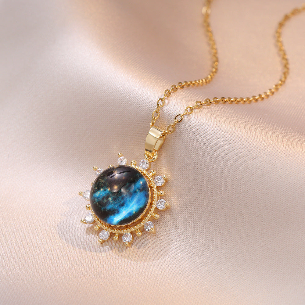Dreamy Planet Retro Moon necklace
