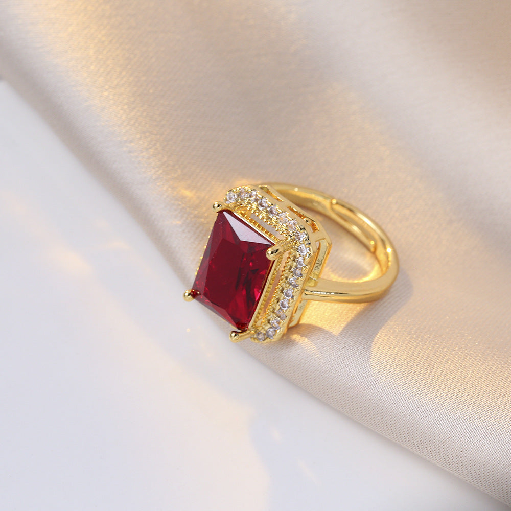 Elegant Zirconia Adjustable Ring - fit for any size