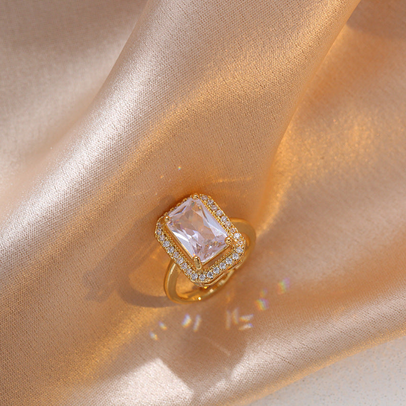 Elegant Zirconia Adjustable Ring - fit for any size
