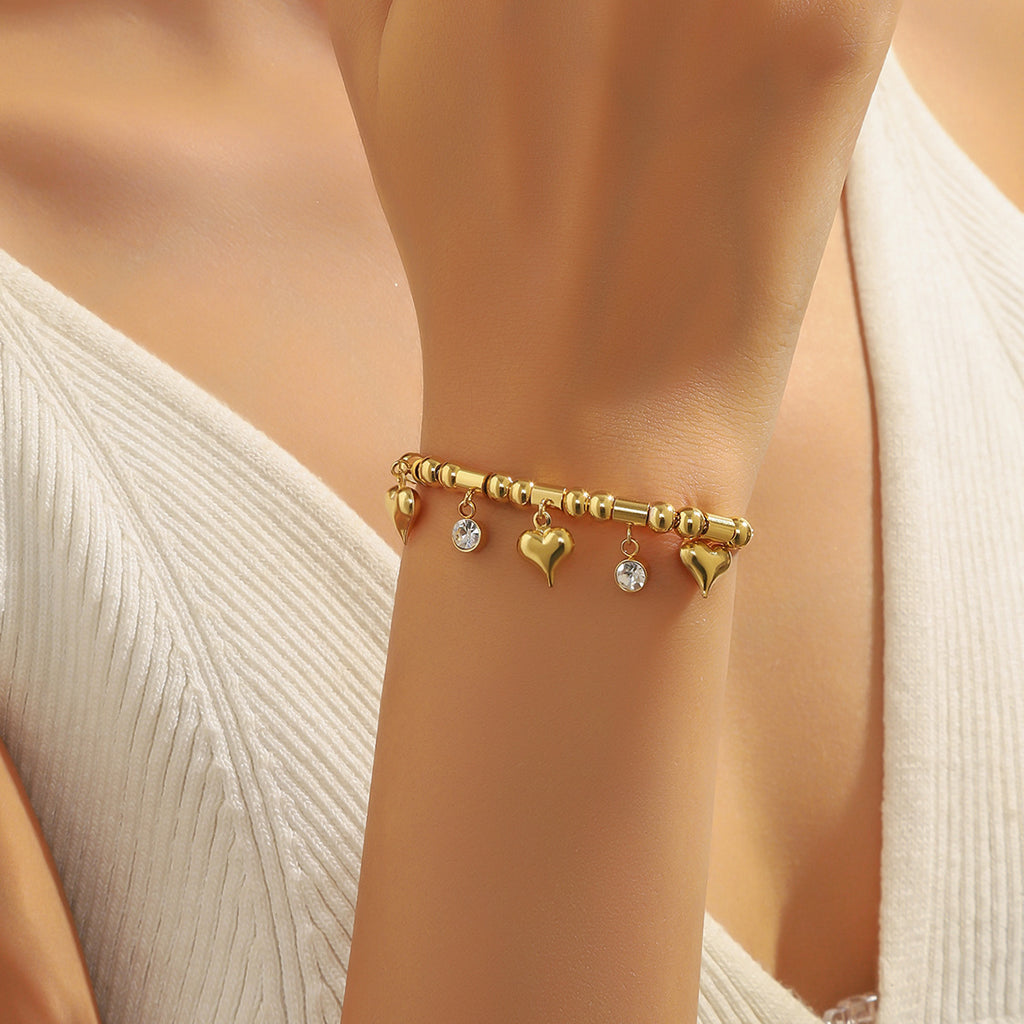 Elegant heart-shaped zircon Bracelet