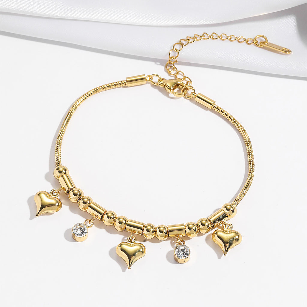 Elegant heart-shaped zircon Bracelet