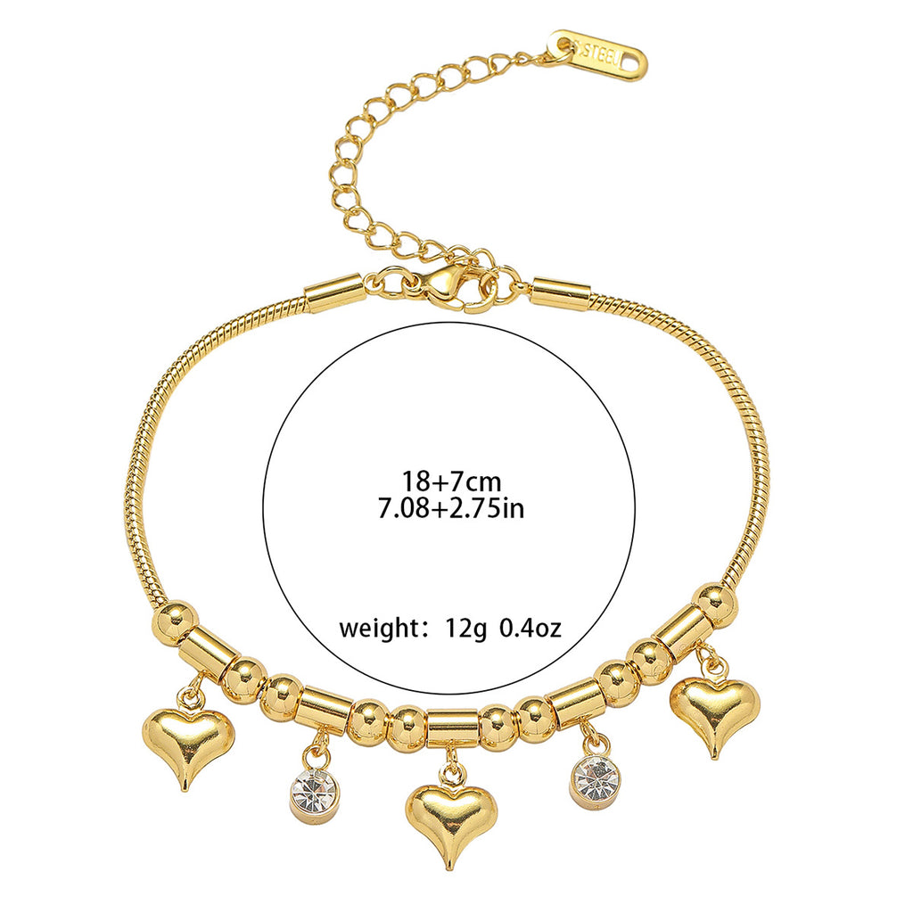 Elegant heart-shaped zircon Bracelet
