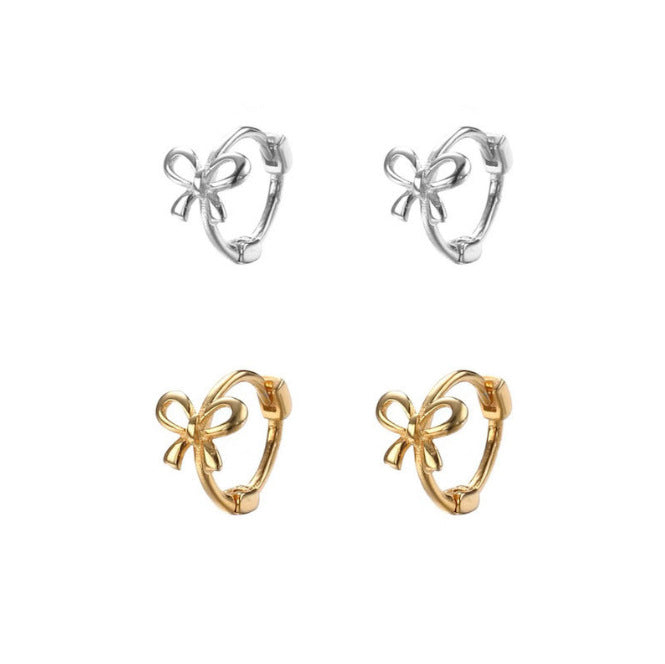 Exquisite bow ear buckles earrings