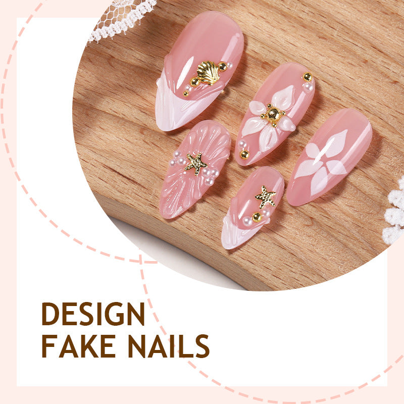 Fairy Pearl Ice Flower French press on nails