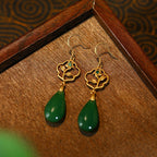 Flower blooming prosperity Water Drop earrings