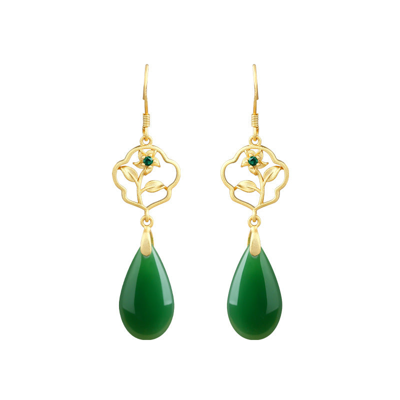 Flower blooming prosperity Water Drop earrings