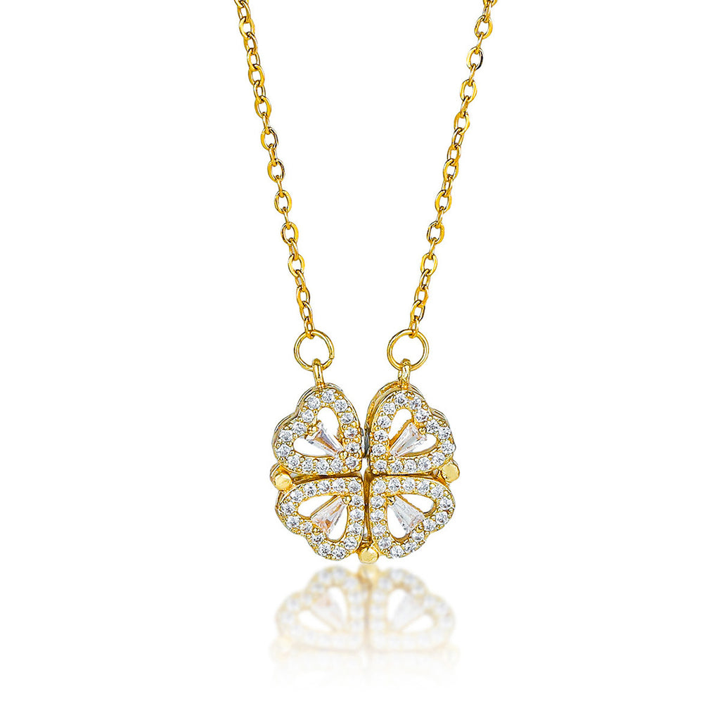 Four-leaf flower zircon Necklace