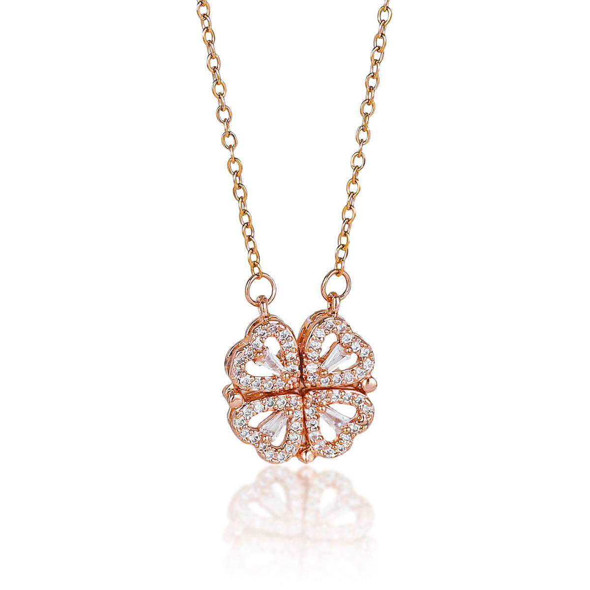 Four-leaf flower zircon Necklace