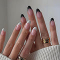 French polka dot almonds press on nails