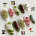 Gilt flower dots press on nails