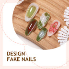Gilt flower dots press on nails