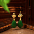 Good Luck Lotus Jade Earrings