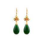 Good Luck Lotus Jade Earrings