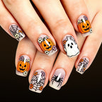 Halloween Ghost Flower Spider Cute Pumpkin press on nails