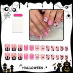 Halloween armor spider web press on nails