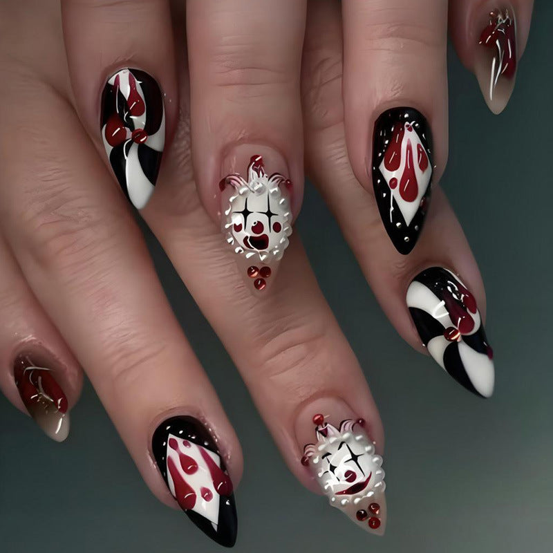 Halloween circus clown press on nails