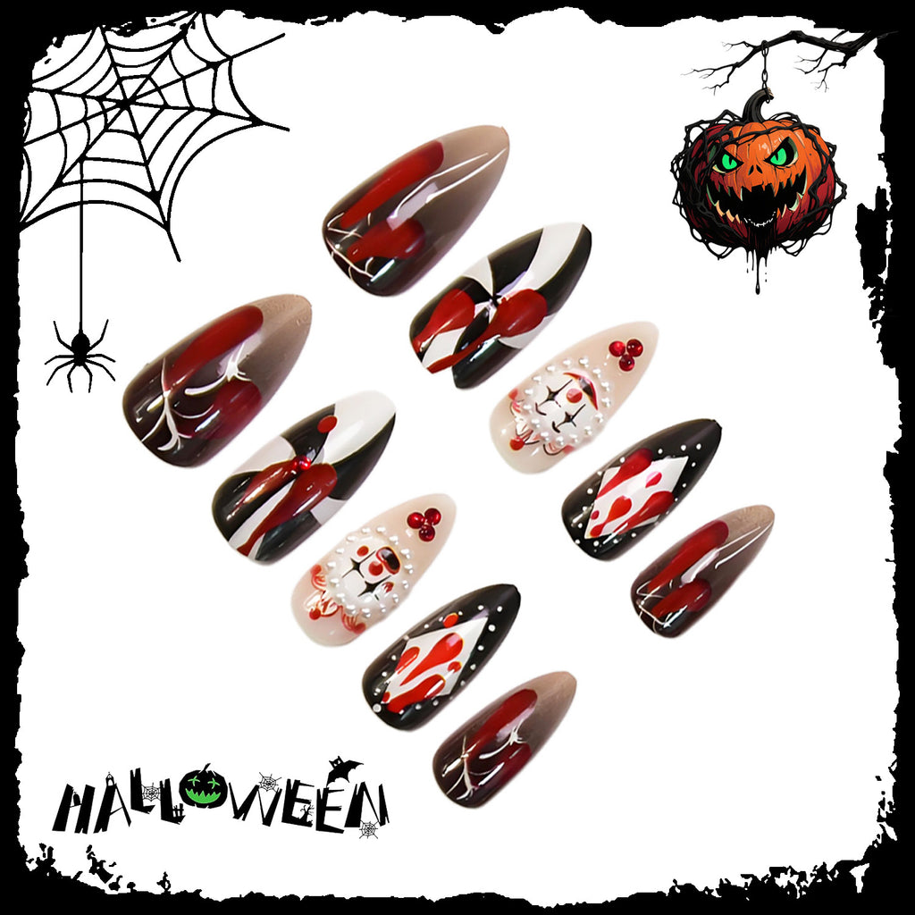 Halloween circus clown press on nails