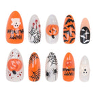 Halloween pumpkin ghost press on nails