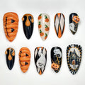 Halloween pumpkin press on nails