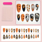 Halloween pumpkin press on nails