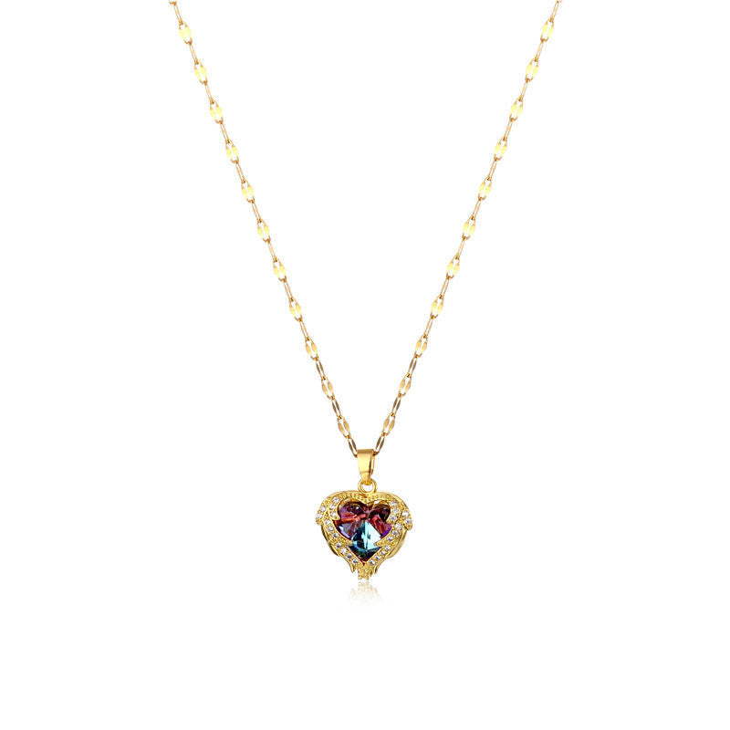 Heart of the Ocean crystal pendant necklace