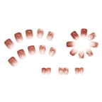 Ice-clear brown contrasting press on nails