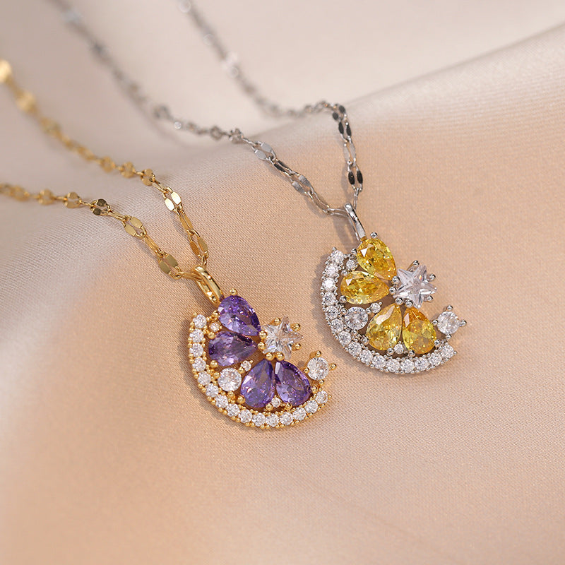 Lemon Zircon Pendant Necklace