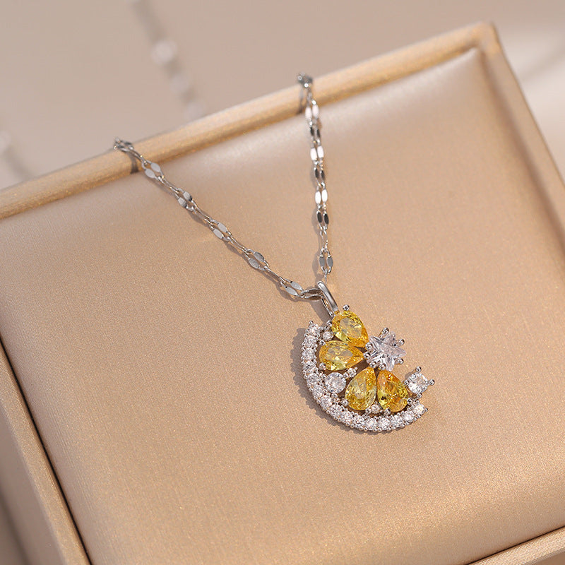 Lemon Zircon Pendant Necklace