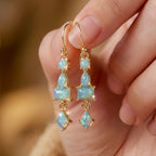 Long tassel opal earrings